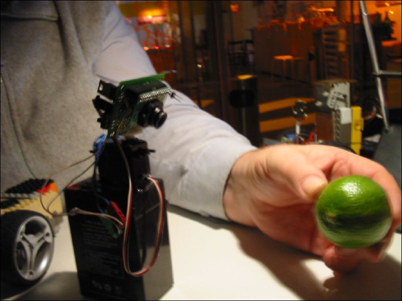 AustroBot trying to see the lime
